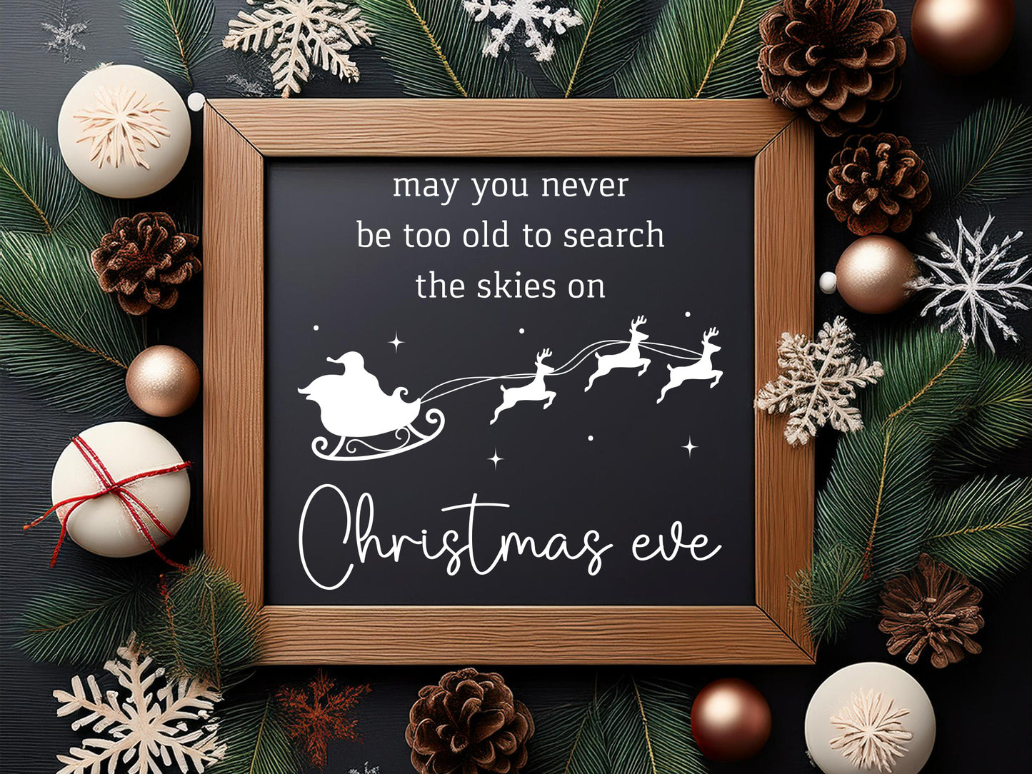 Christmas Eve Farmhouse Sign SVG Design