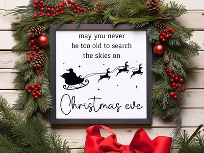 Christmas Eve Farmhouse Sign SVG Design