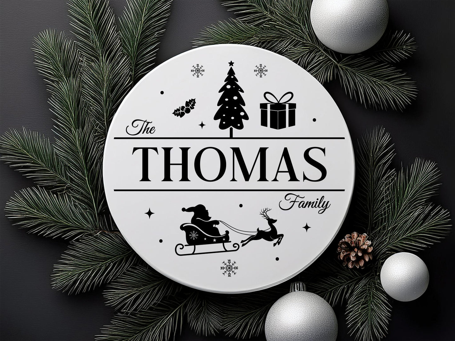 Christmas Family Name Sign SVG Cut File