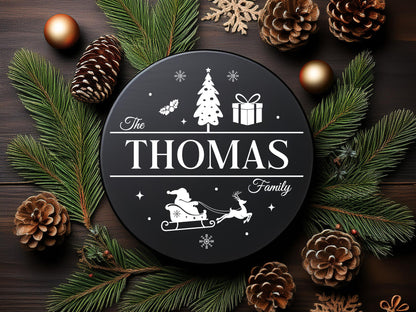 Christmas Family Name Sign SVG Cut File