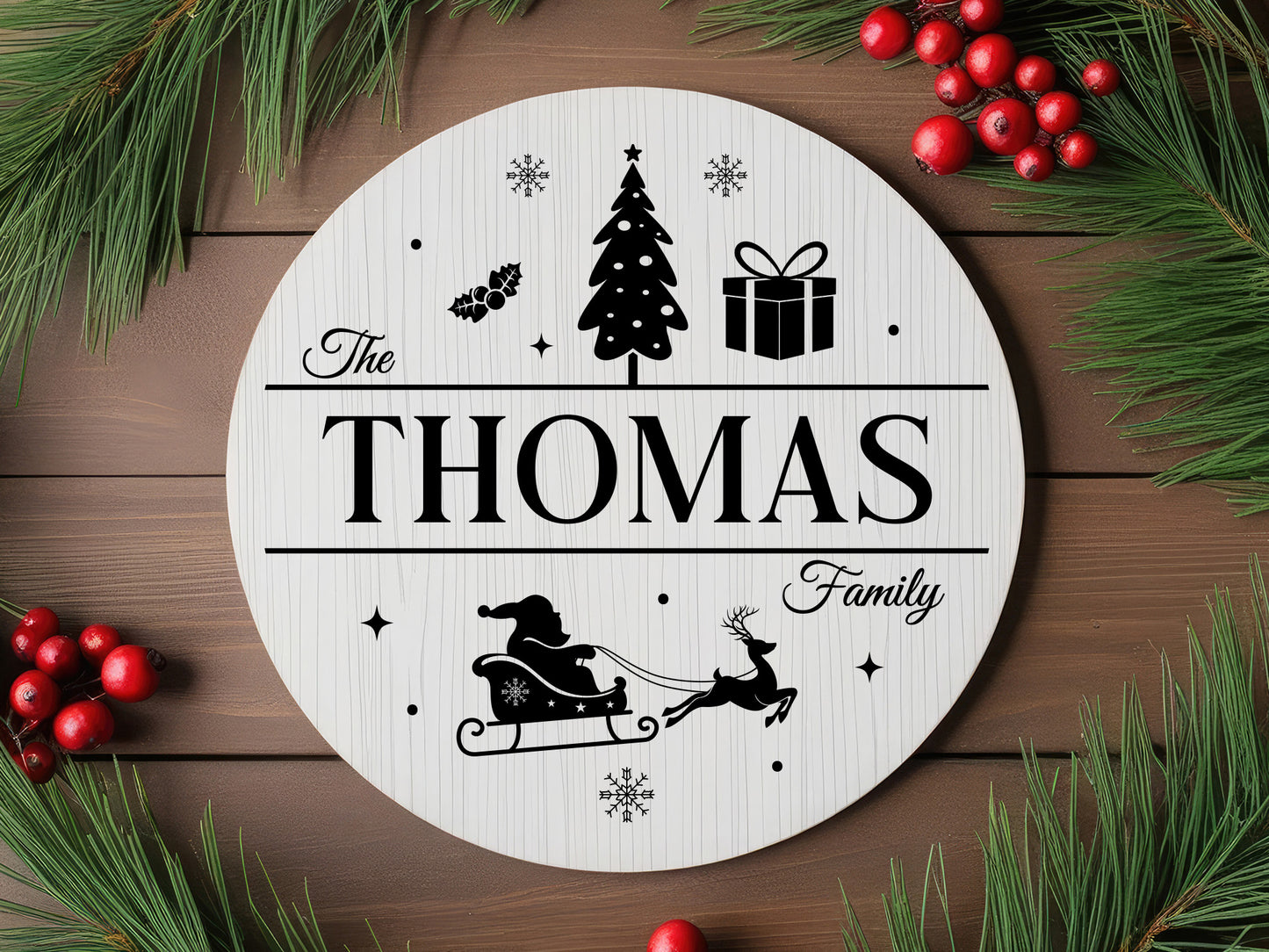 Christmas Family Name Sign SVG Cut File