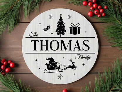 Christmas Family Name Sign SVG Cut File