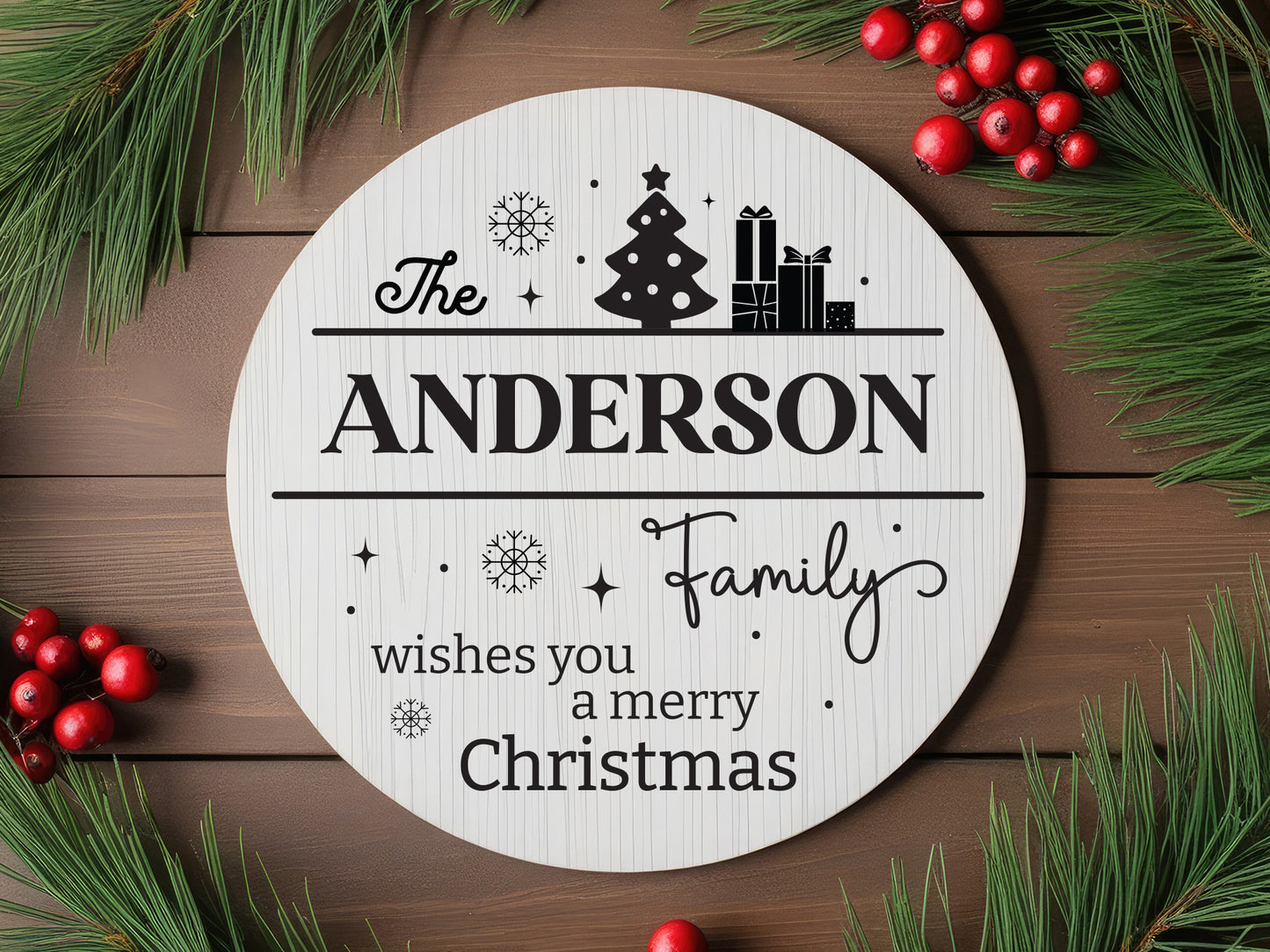 Christmas Family Name Sign SVG Design