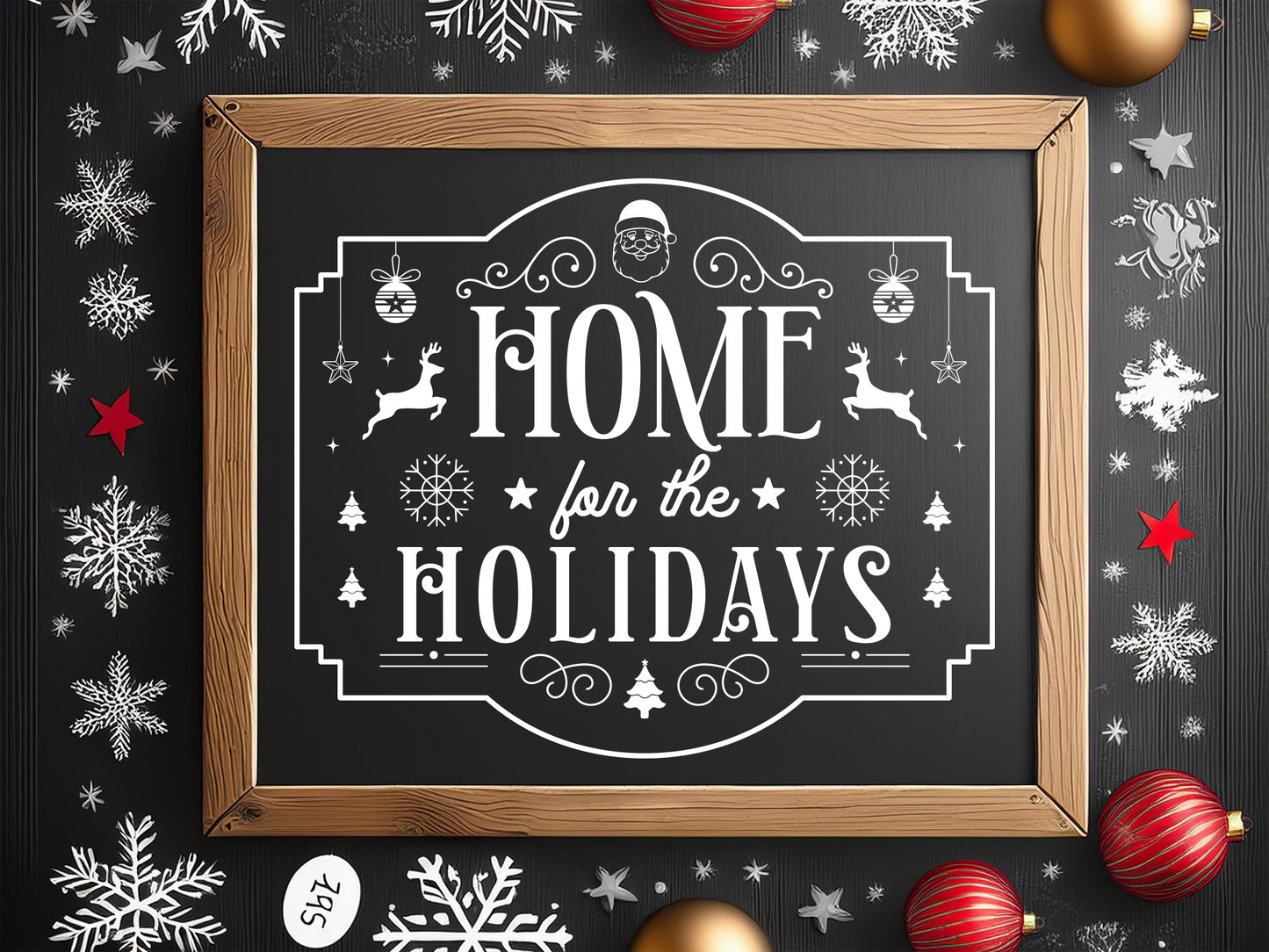 Christmas Farmhouse Sign SVG File - Home for the Holidays