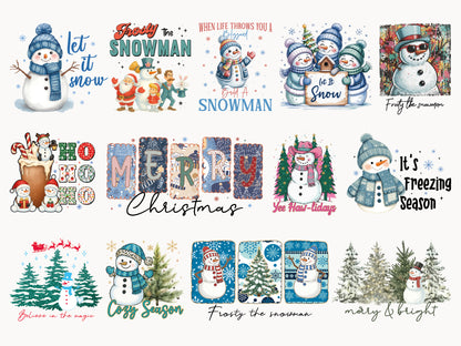 Christmas Snowman Sublimation Designs Bundle