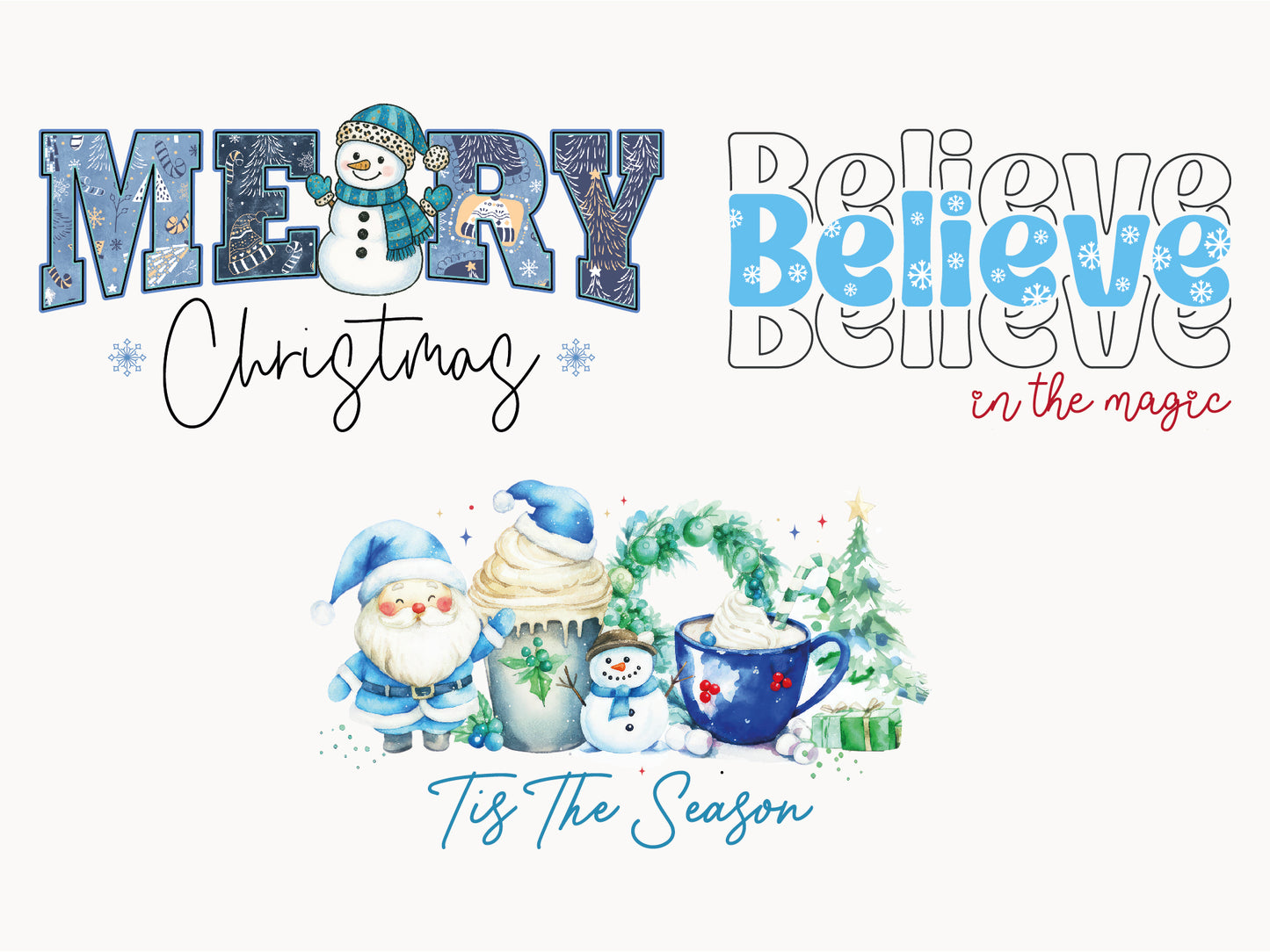 Christmas Snowman Sublimation Designs Bundle