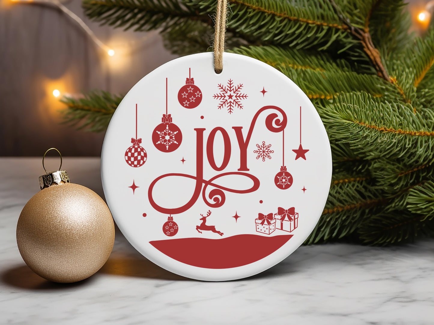 Christmas Tree Ornament SVG - Joy