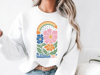Classroom Vibes Only, Boho Floral Teacher SVG