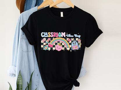 Classroom Vibes Only, Groovy Teacher PNG Sublimation