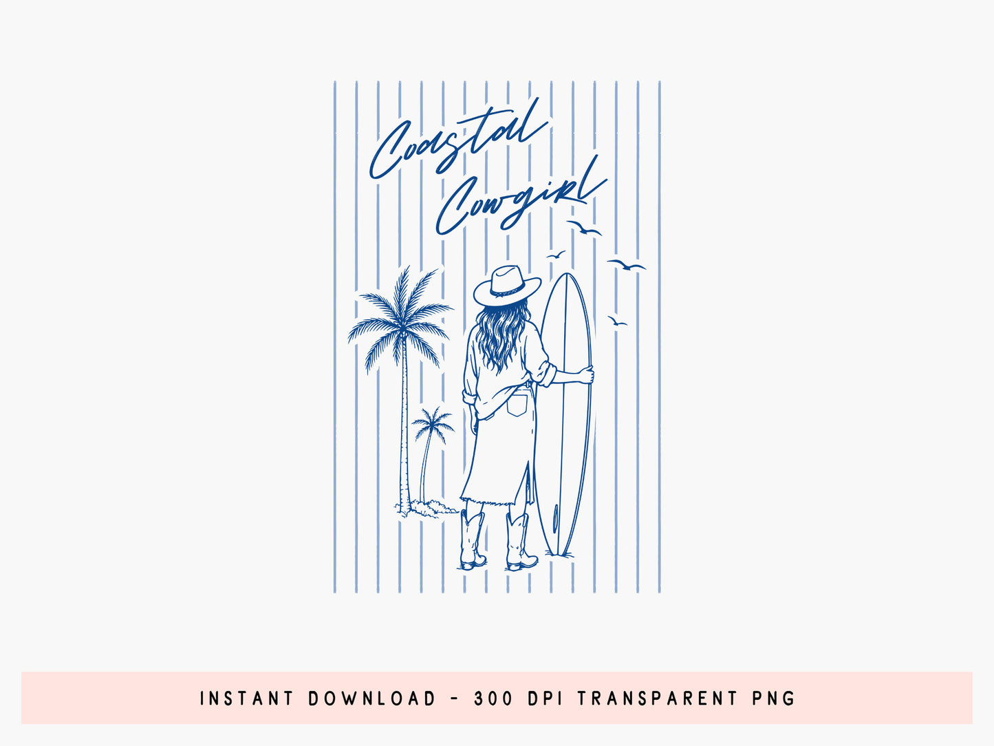 Coastal Cowgirl Western Summer PNG Design