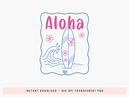 Coastal Summer Aloha Sublimation PNG