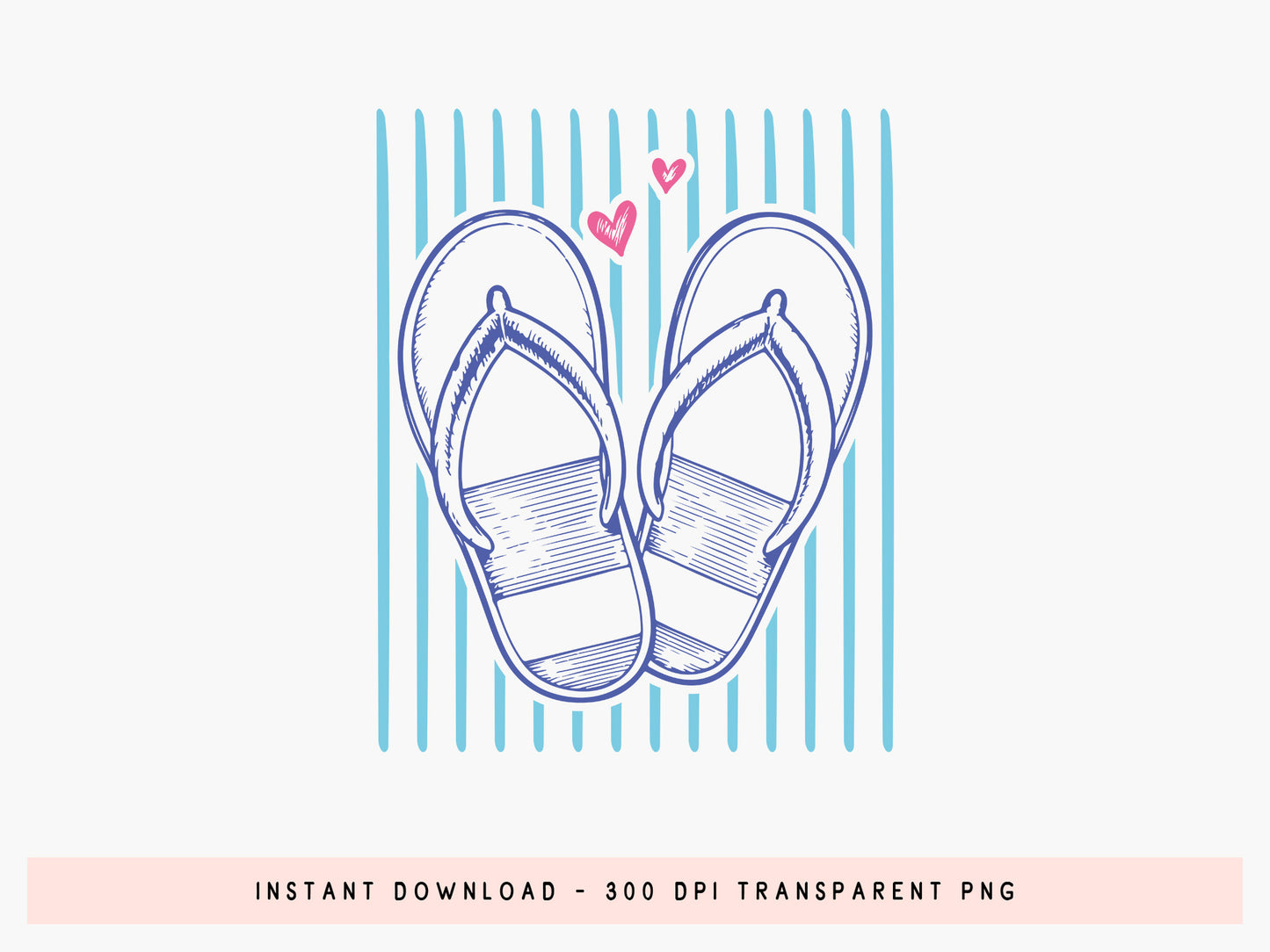 Coastal Summer Flip Flop PNG Clipart