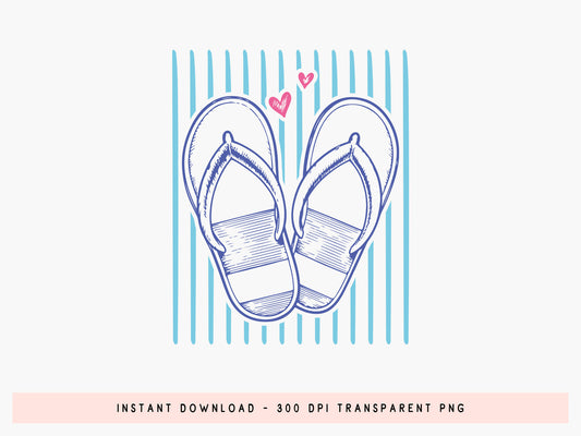 Coastal Summer Flip Flop PNG Clipart