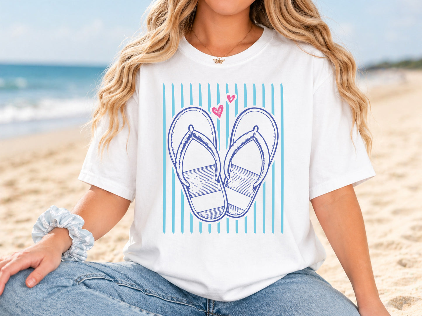 Coastal Summer Flip Flop PNG Clipart