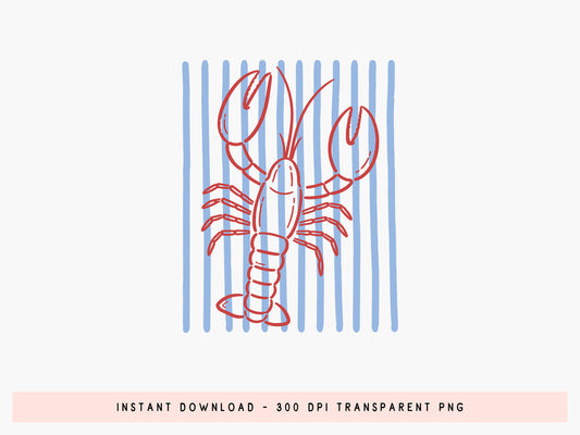 Coastal Summer Lobster Sublimation PNG