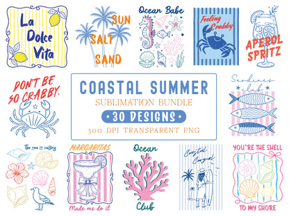 Coastal Summer PNG Sublimation Bundle