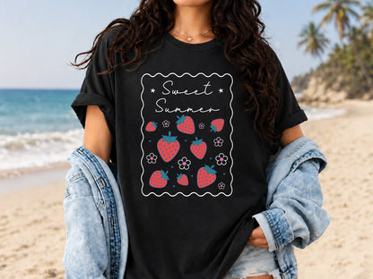 Coastal Sweet Summer Strawberry PNG Design