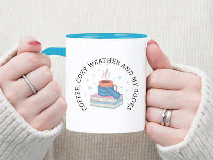 Coffee Cozy Weather and My Books, Bookish Winter PNG