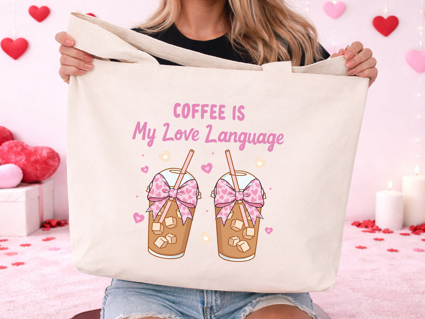 Coffee is My Love Language, Preppy Valentine PNG