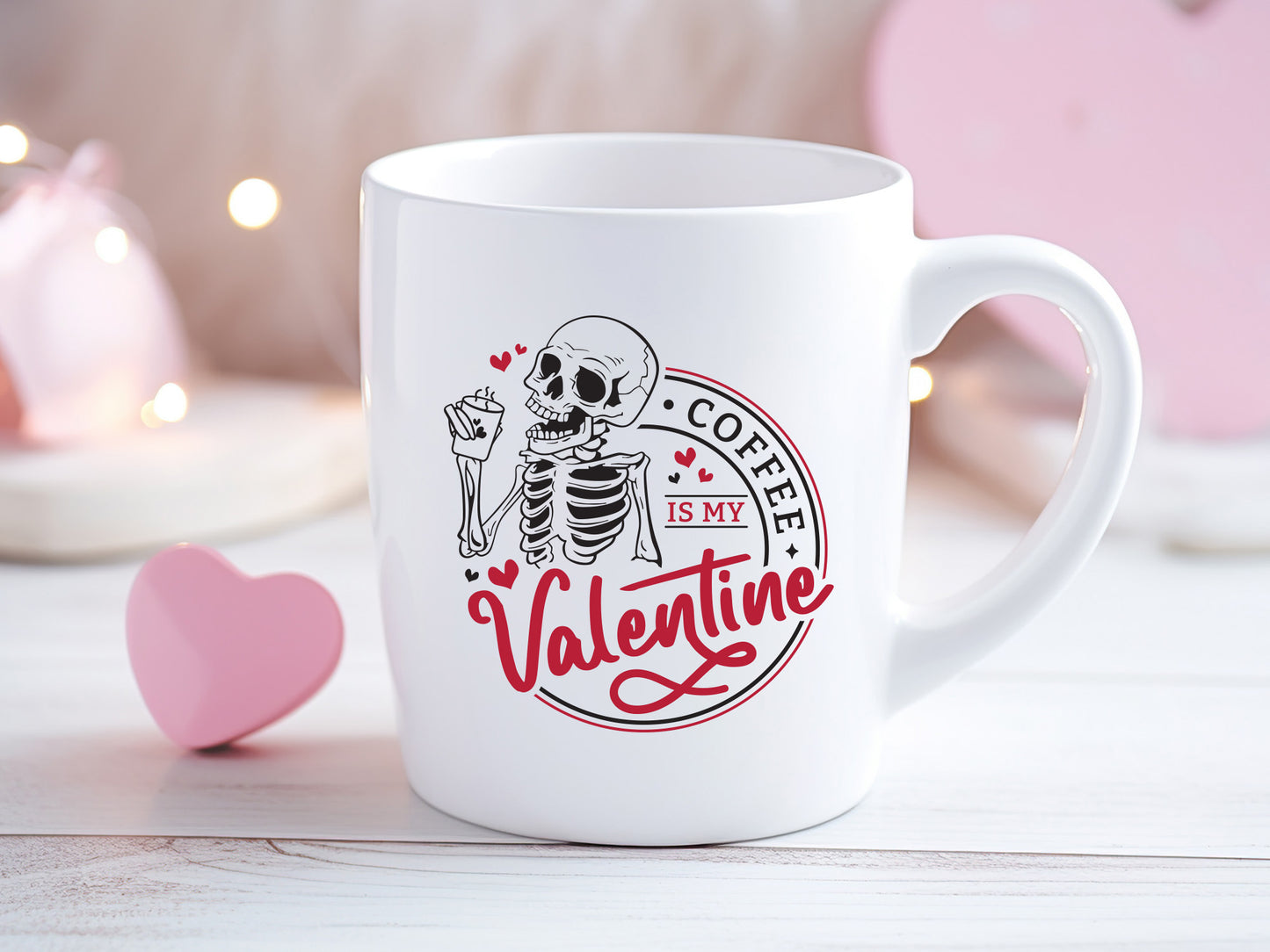 Coffee is My Valentine with Skeleton SVG Design