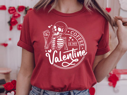 Coffee is My Valentine with Skeleton SVG Design