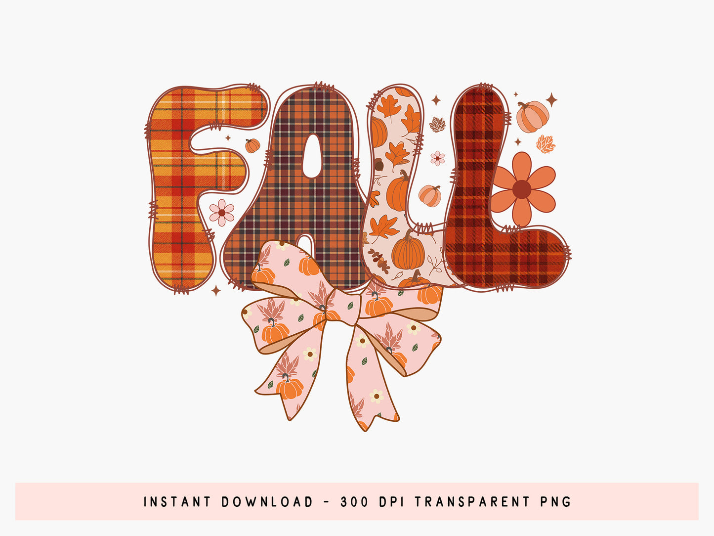 Coquette Bow Fall Sublimation Design