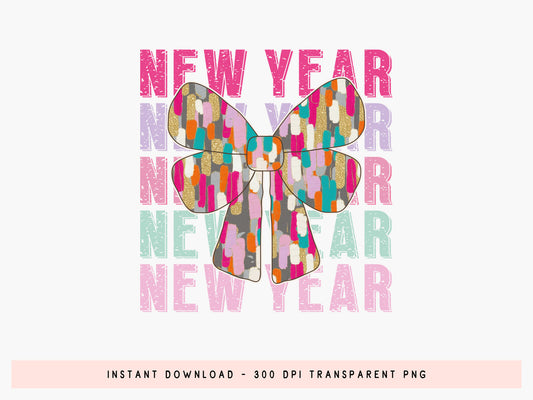 Coquette Bow New Year PNG Sublimation