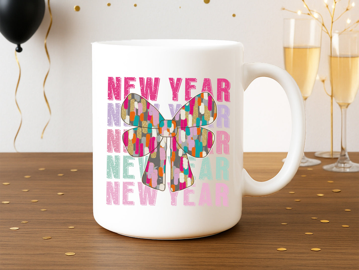 Coquette Bow New Year PNG Sublimation