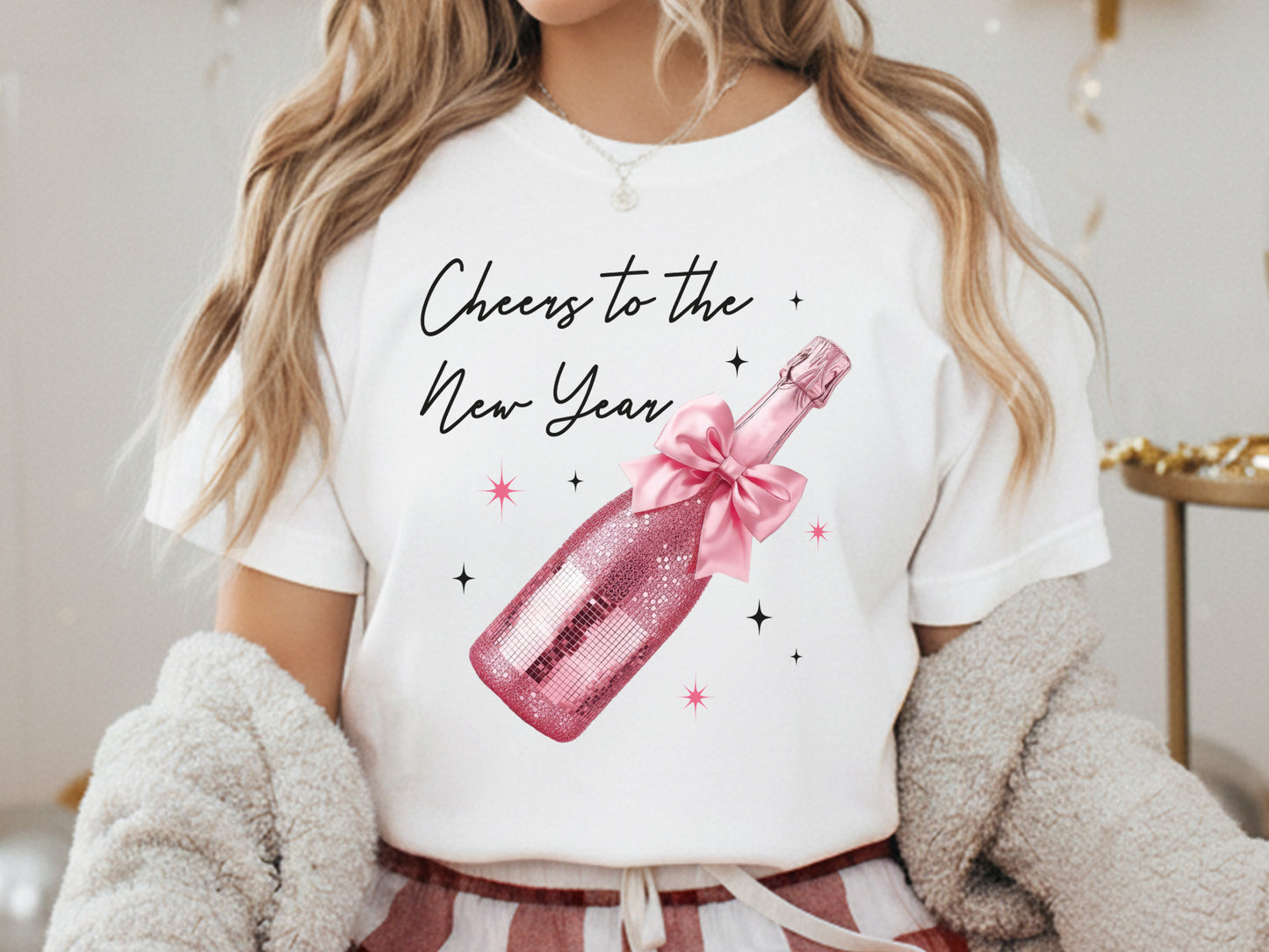 Coquette Champagne Bottle Cheers to the New Year PNG