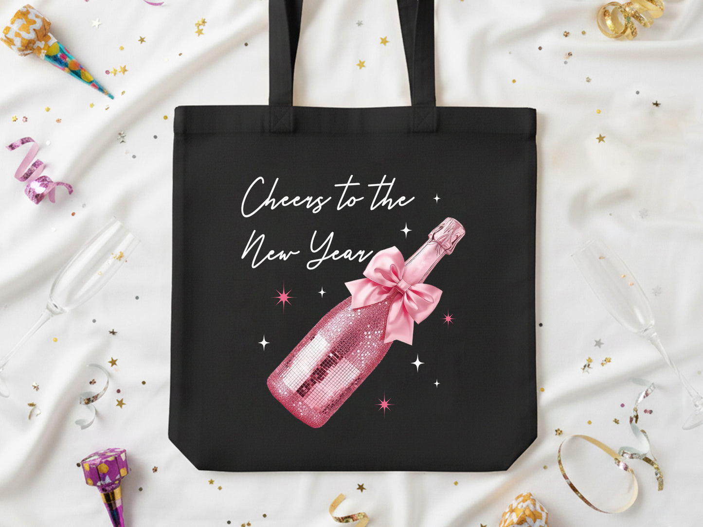 Coquette Champagne Bottle Cheers to the New Year PNG