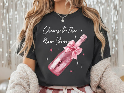 Coquette Champagne Bottle Cheers to the New Year PNG