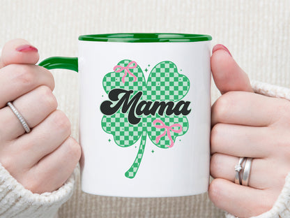 Checkered Clover Coquette Mama St Patrick's Day PNG