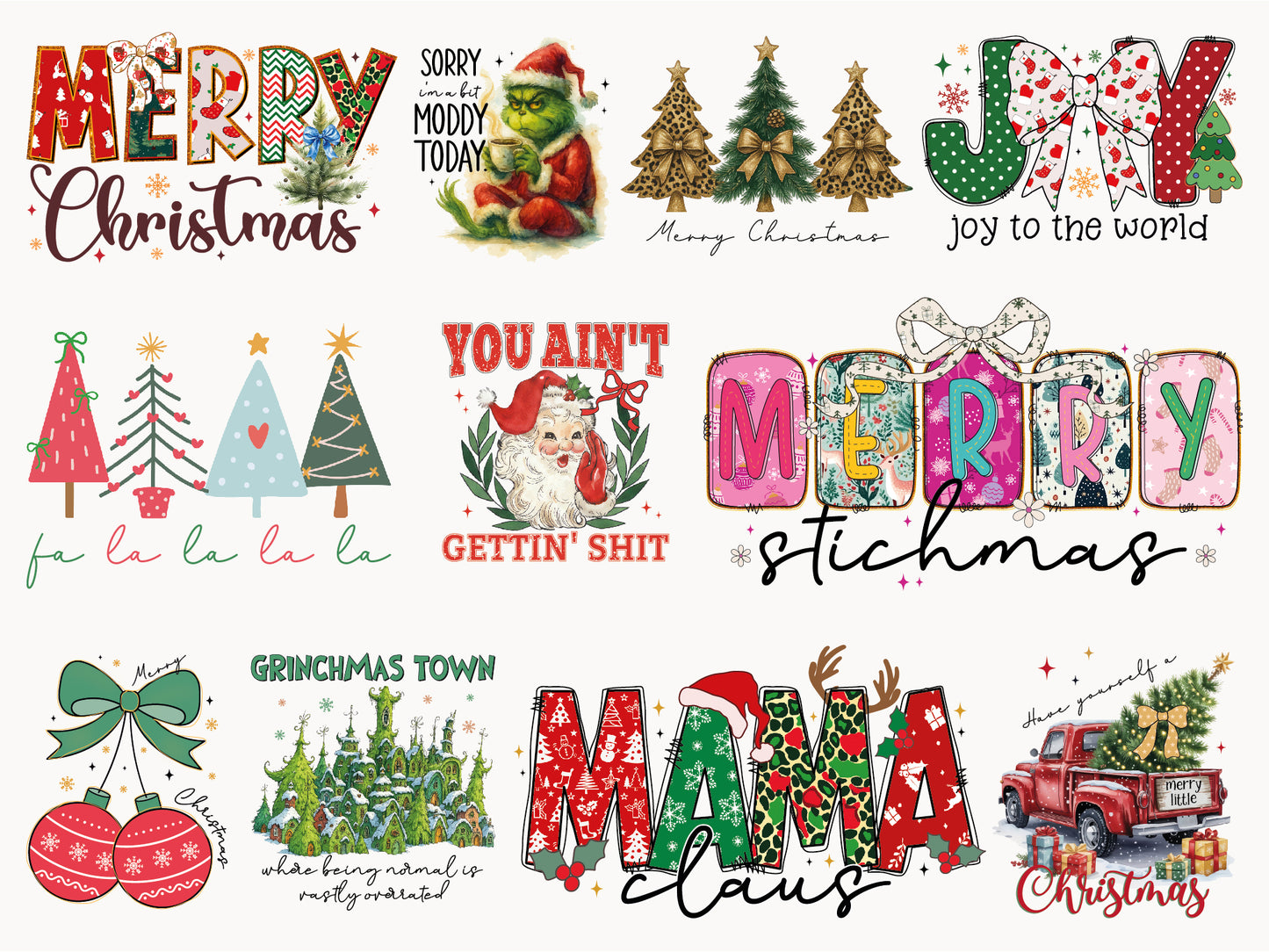 Coquette Christmas Sublimation Designs Bundle