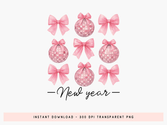 Coquette Disco Ball New Year Sublimation