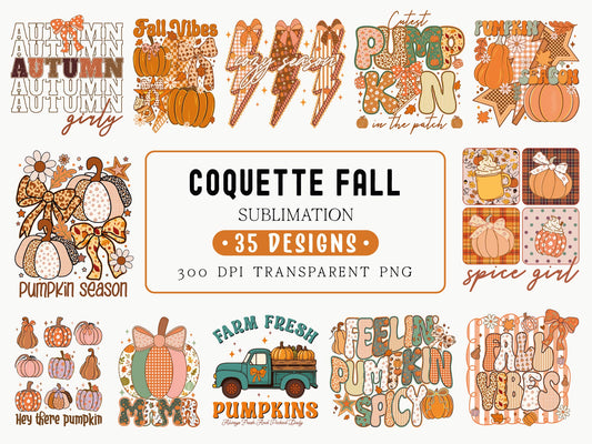Coquette Fall Sublimation Designs Bundle