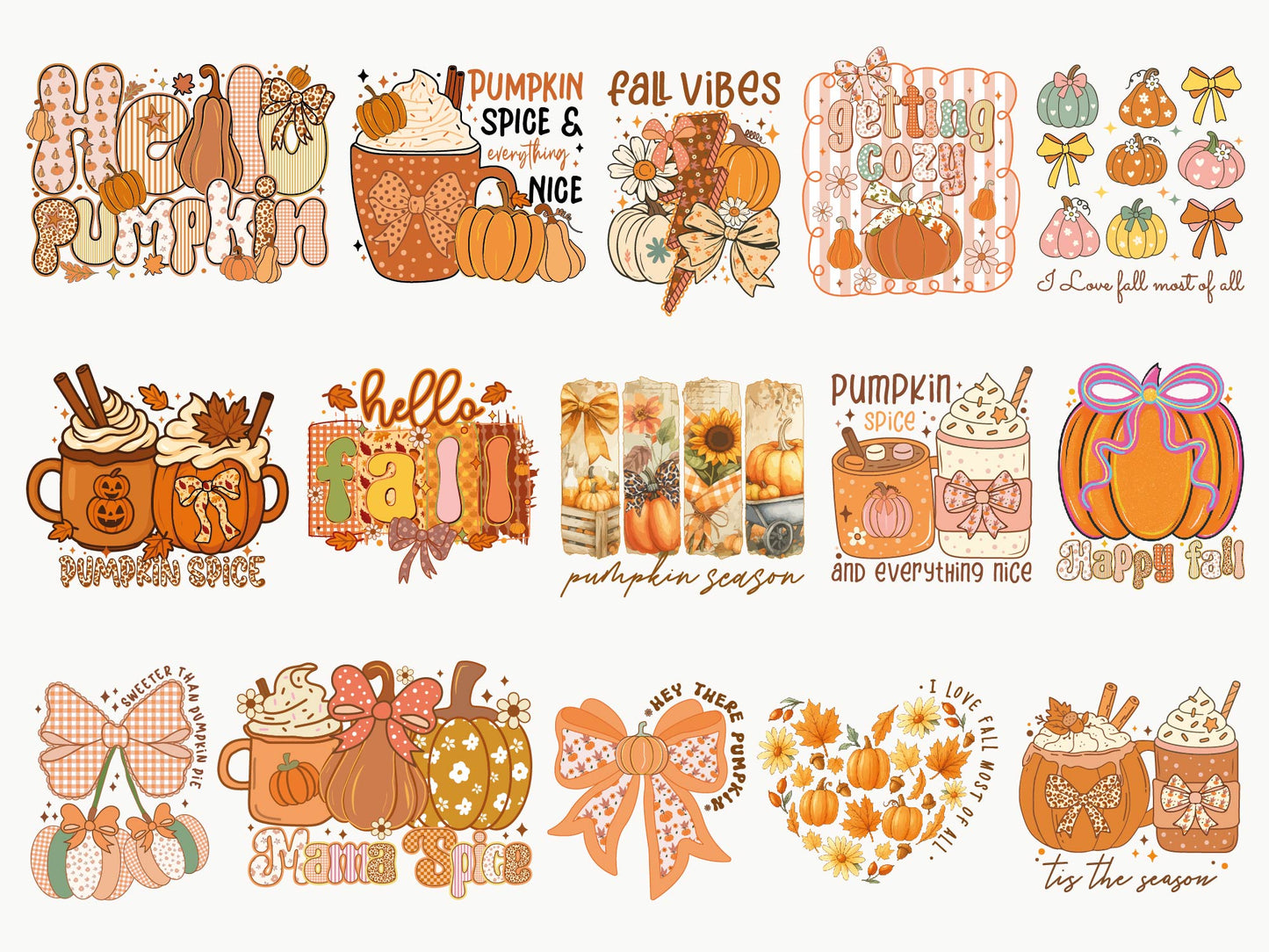 Coquette Fall Sublimation Designs Bundle