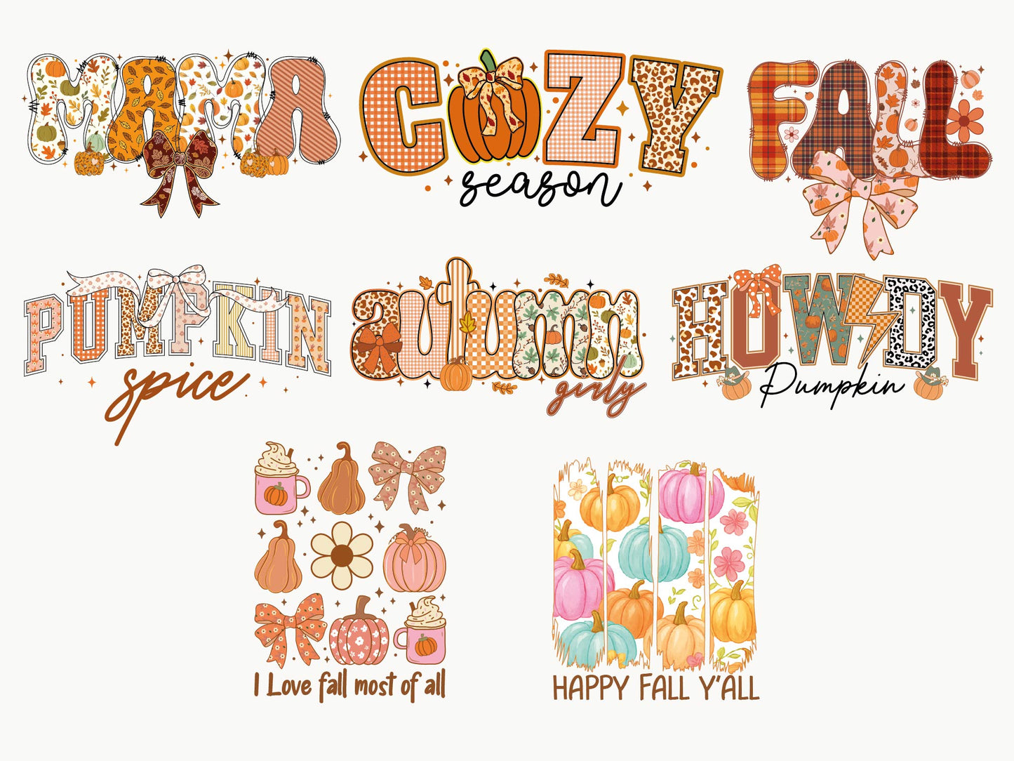 Coquette Fall Sublimation Designs Bundle