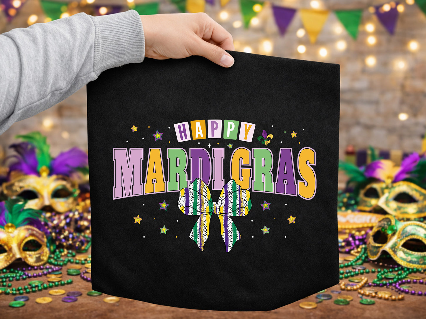 Coquette Happy Mardi Gras PNG Sublimation