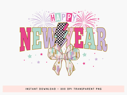 Coquette Happy New Year Sublimation Design