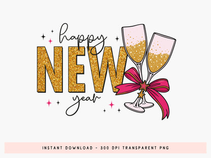 Coquette Happy New Year Sublimation Transfer