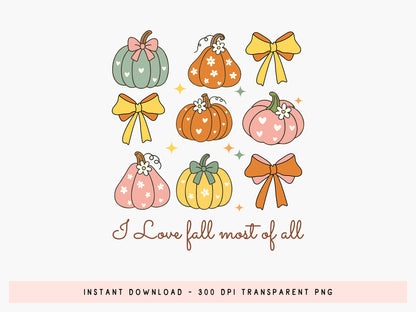 Coquette I Love Fall Most of All Sublimation