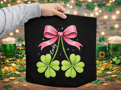 Coquette Lucky Clover St Patrick's Day PNG