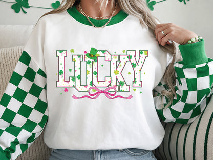 Coquette Lucky St Patrick's Day Sublimation PNG