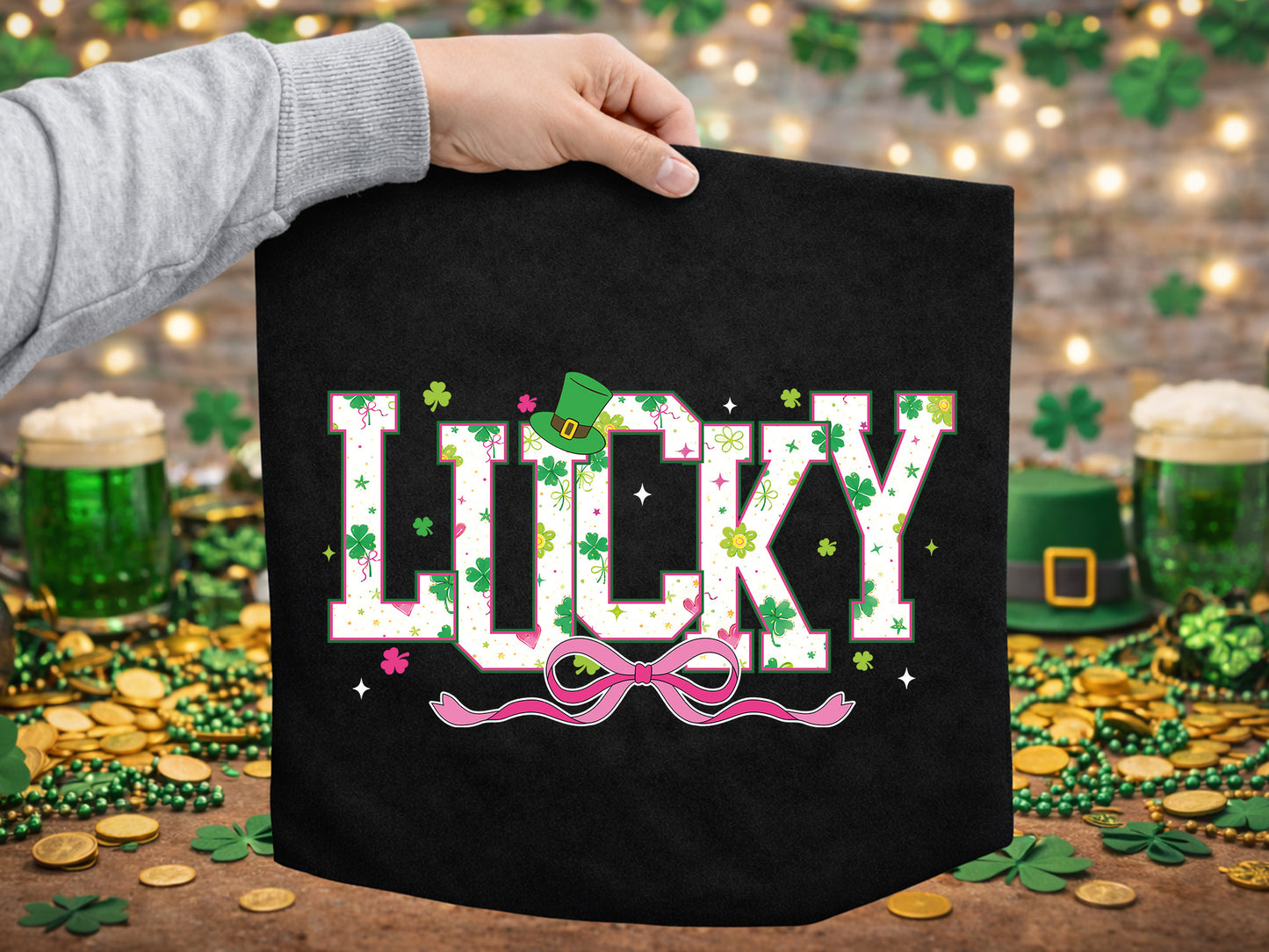 Coquette Lucky St Patrick's Day Sublimation PNG