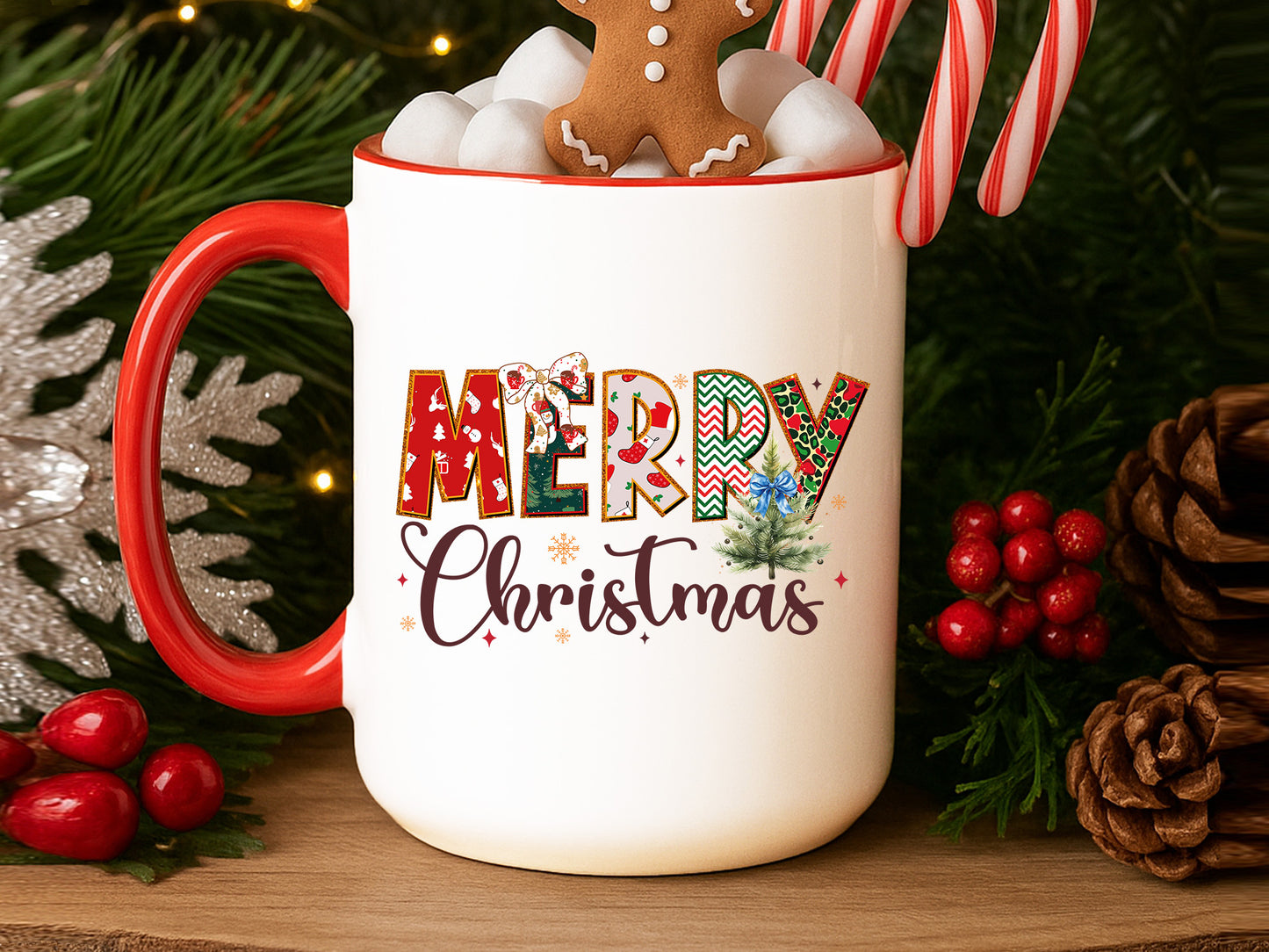 Coquette Merry Christmas Sublimation Design