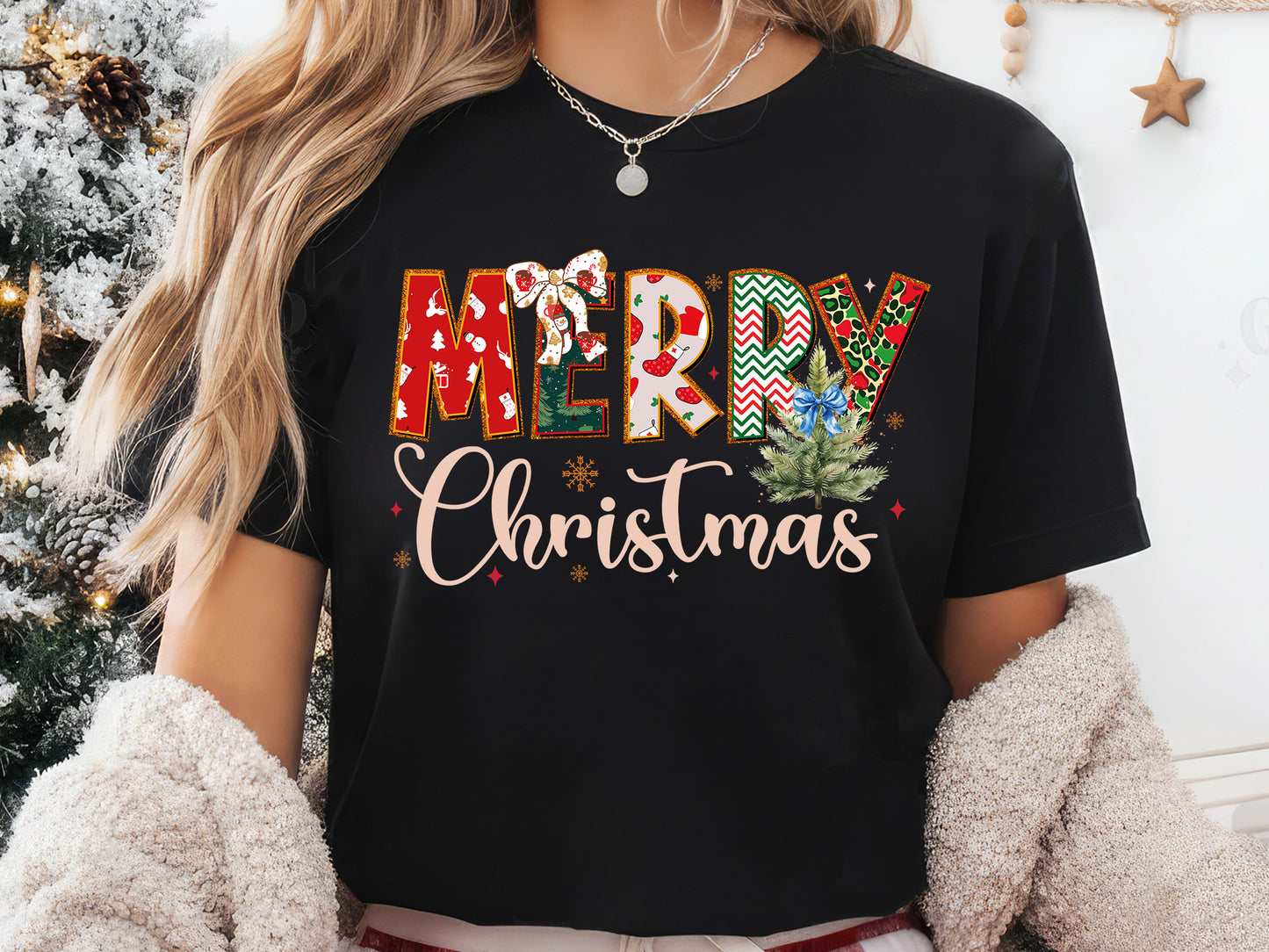 Coquette Merry Christmas Sublimation Design