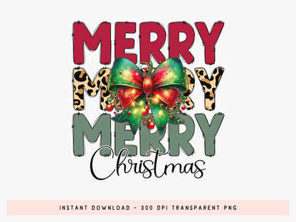 Coquette Merry Christmas Sublimation Print