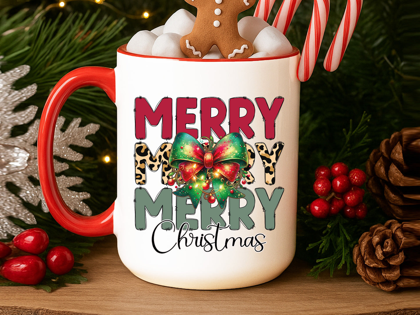Coquette Merry Christmas Sublimation Print