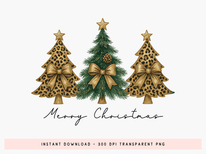 Coquette Merry Christmas Tree Sublimation PNG