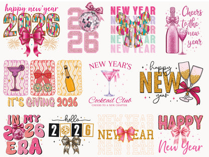 Coquette New Year Sublimation Designs Bundle